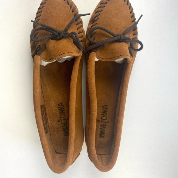 MINNETONKA Brown Suede Skimmer Moccasins - Picture 2 of 10
